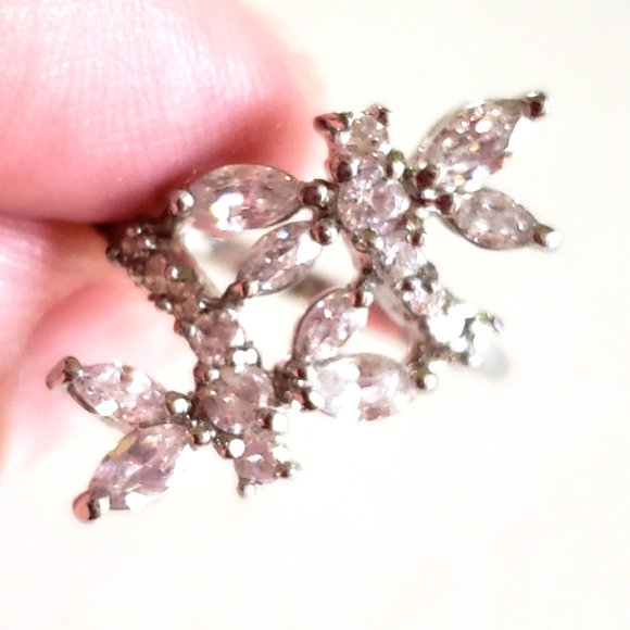 Silver dragon fly ring with CZ stones size 7 - Picture 1 of 4